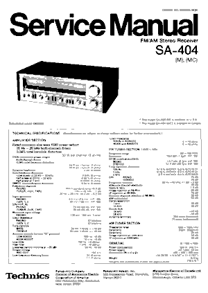 Audio Service Manuals - t / technics / technics-sa