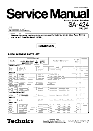 Audio Service Manuals - t / technics / technics-sa