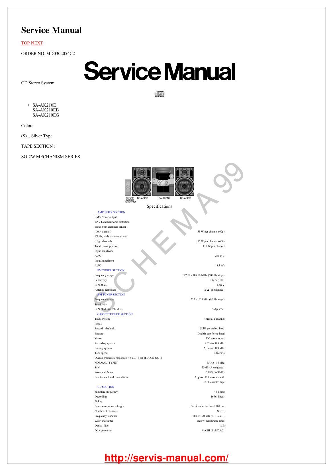 Technics SAAK 210 Schematics