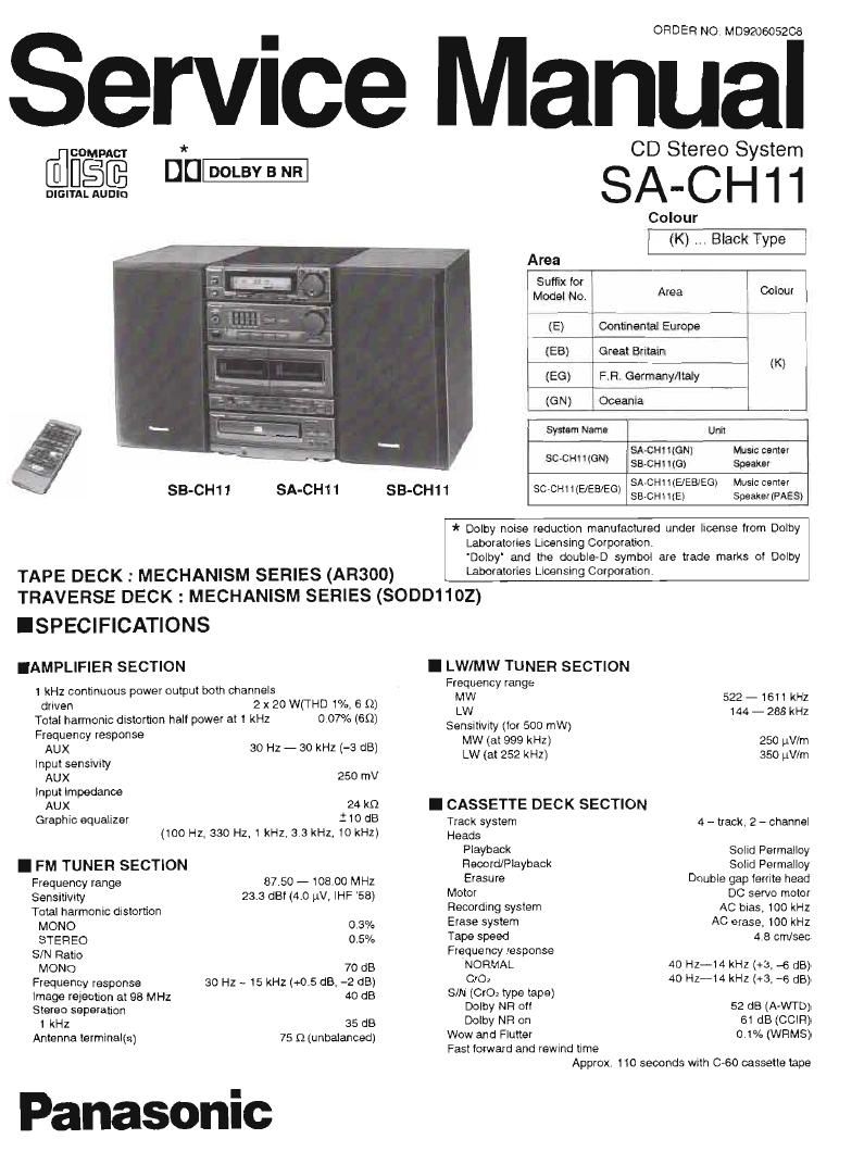 Technics SACH 11 Service Manual