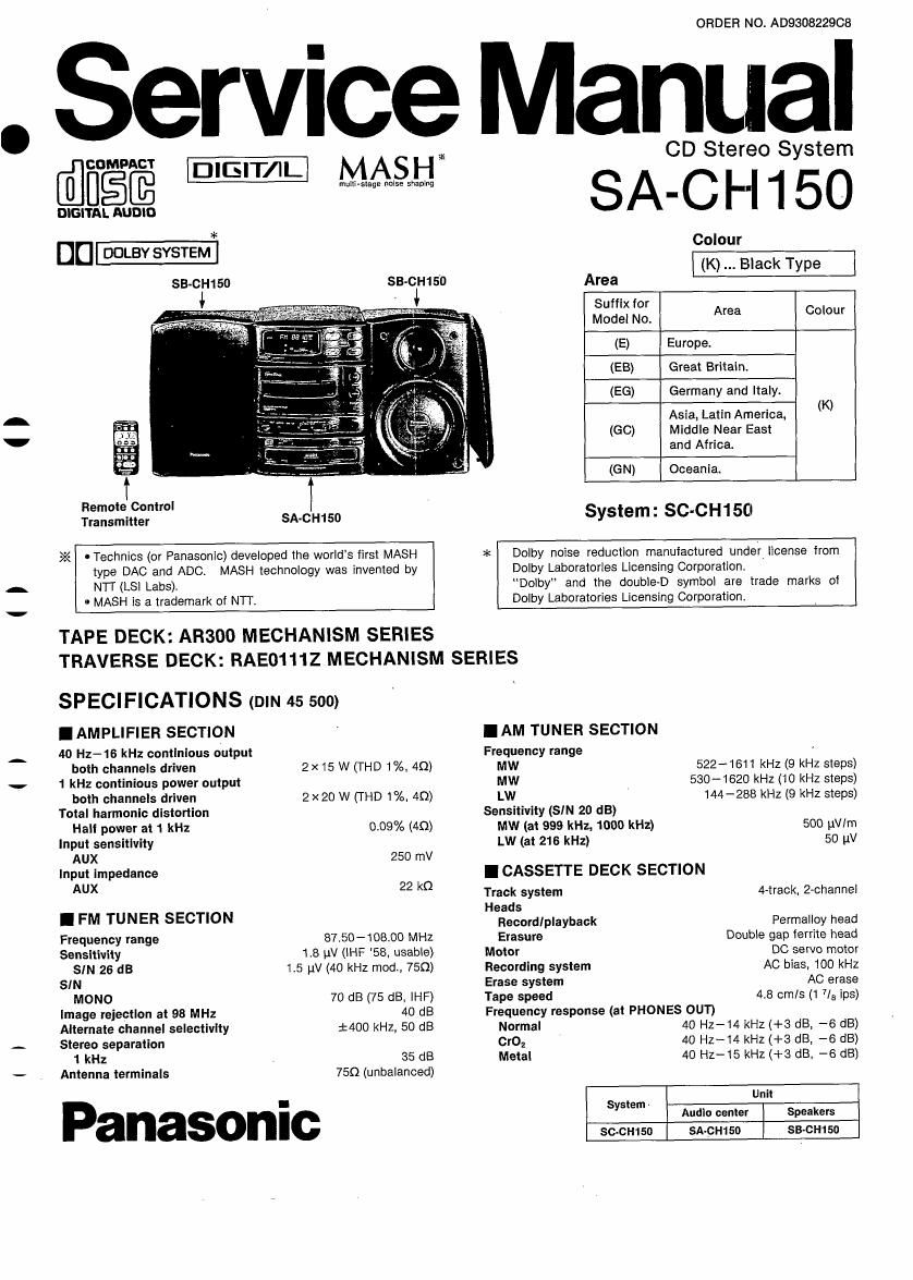 Technics SACH 1501 Service Manual
