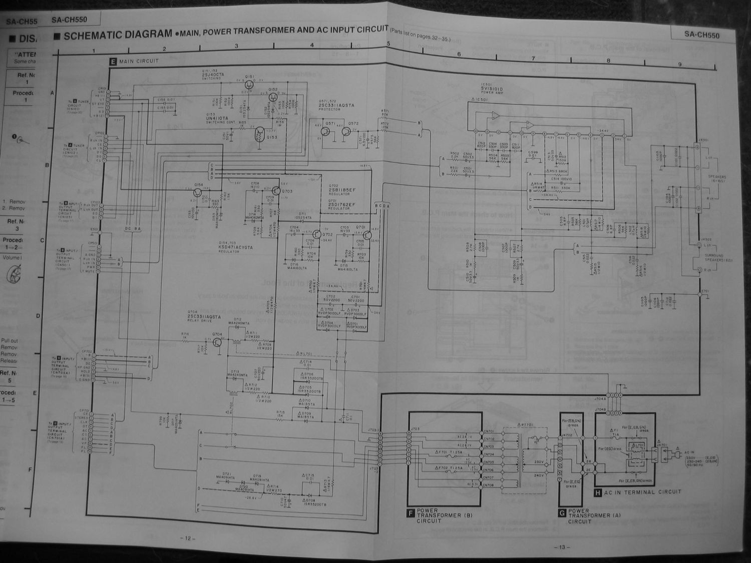 Technics SACH 550 Schematics