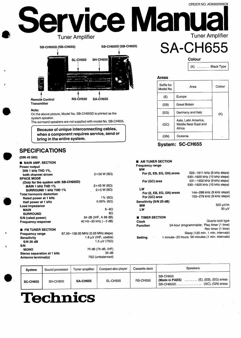 Technics SACH 655 Schematics