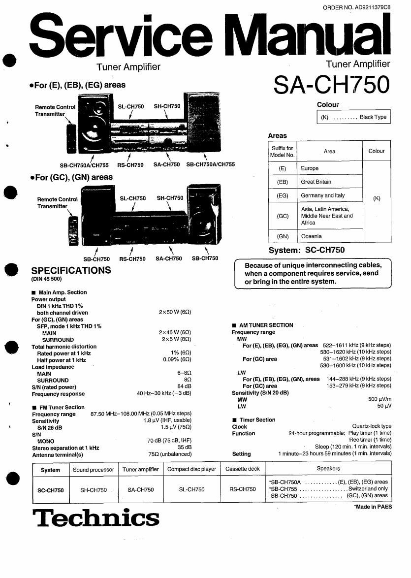 Technics SACH 750 Service Manual