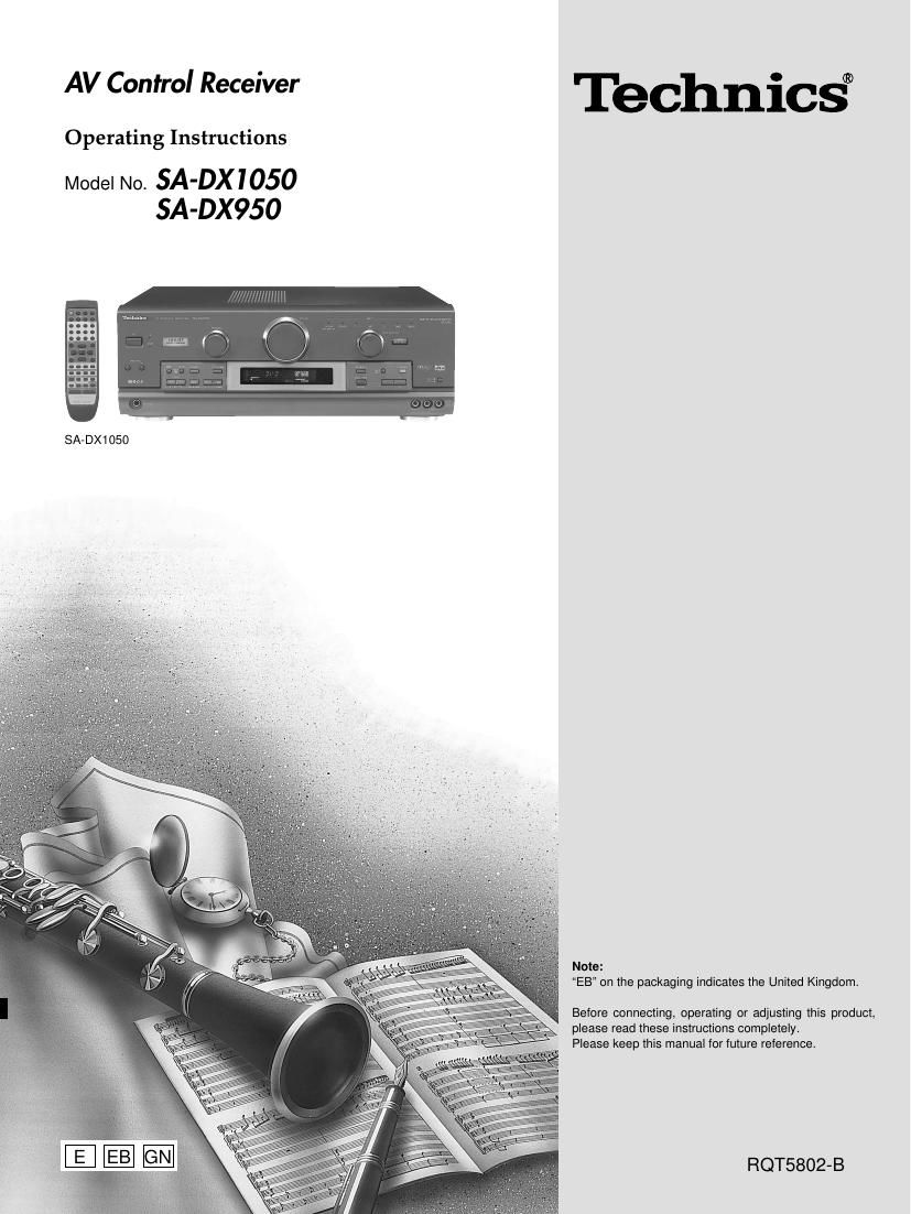Technics SADX 1050 Owners Manual
