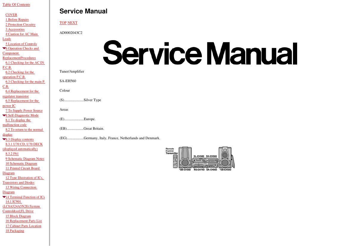 Technics SAEH 560 Service Manual