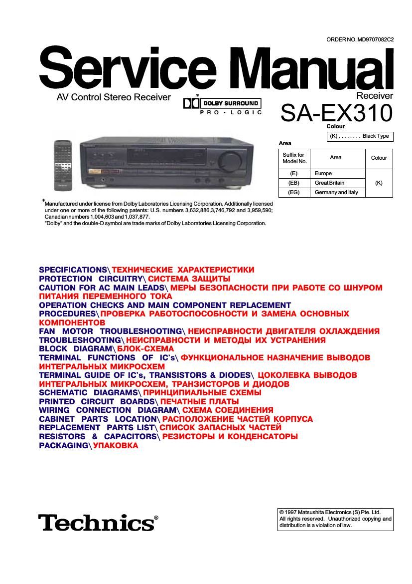 Technics SAEX 310 Service Manual