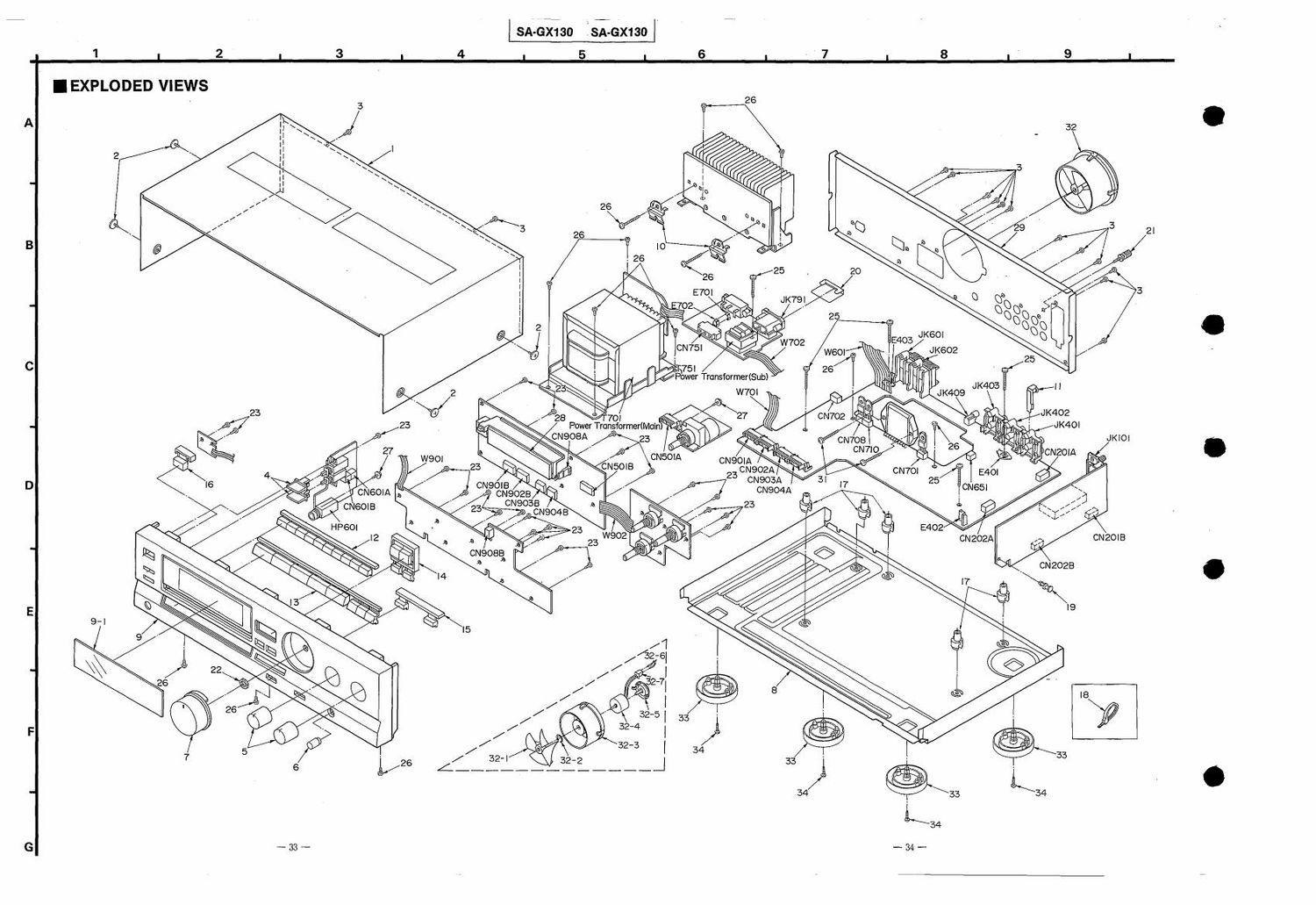 Technics SAGX 130 Schematics