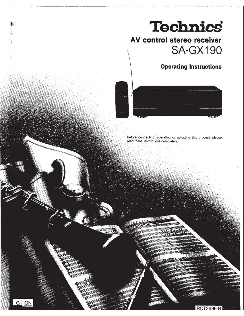 Technics SAGX 190 Owners Manual