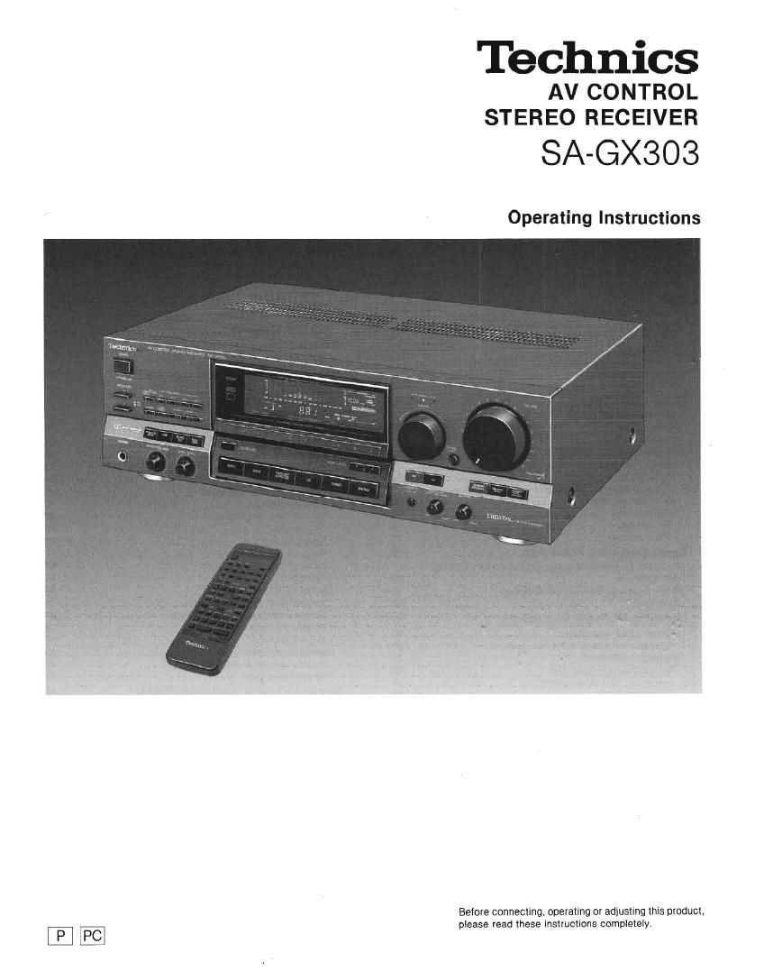 Technics SAGX 303 Owners Manual
