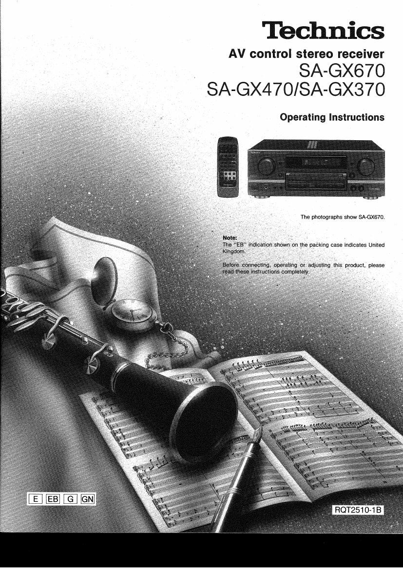 Technics SAGX 370 470 670 Owners Manual