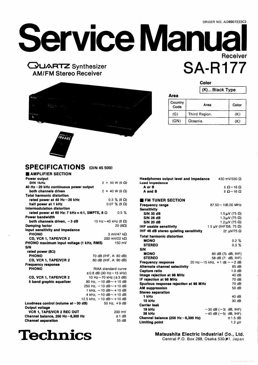 Technics SAR 177 Service Manual