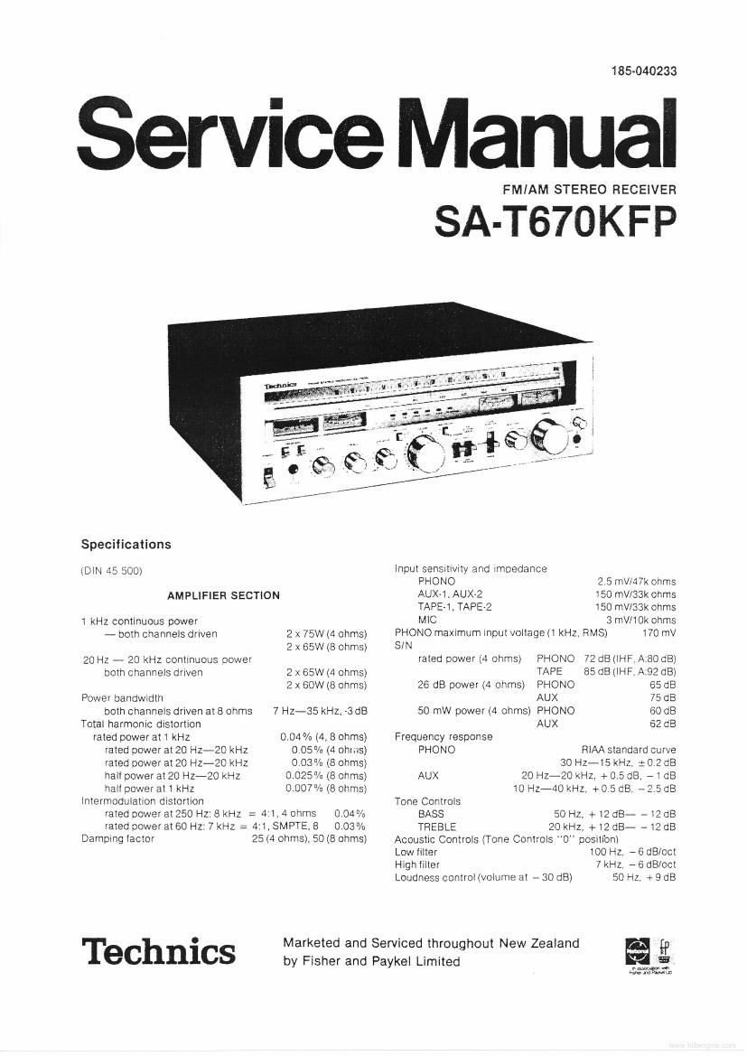 Technics SAT 670 KFP Service Manual