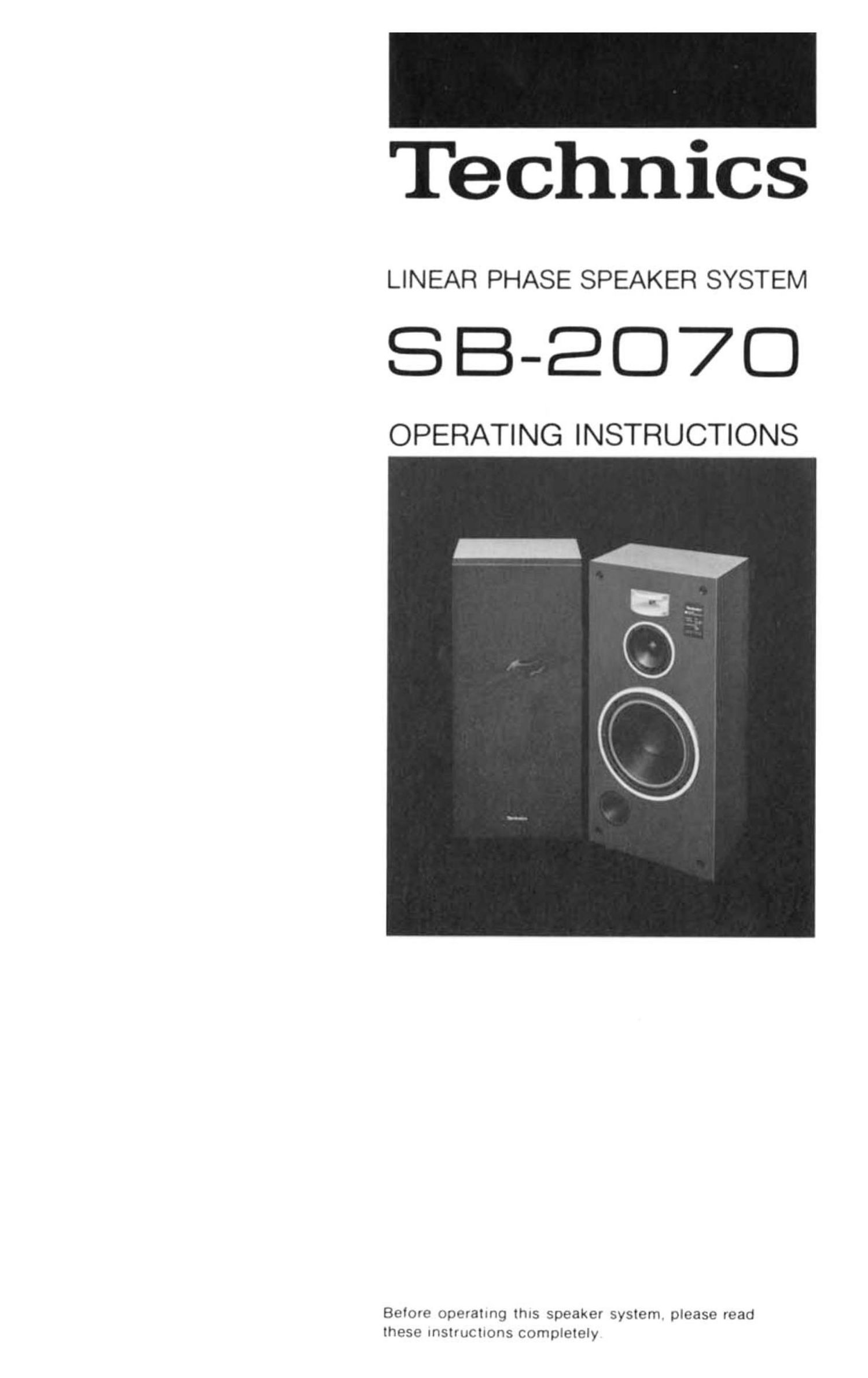 Technics SB 2070  Owners Manual