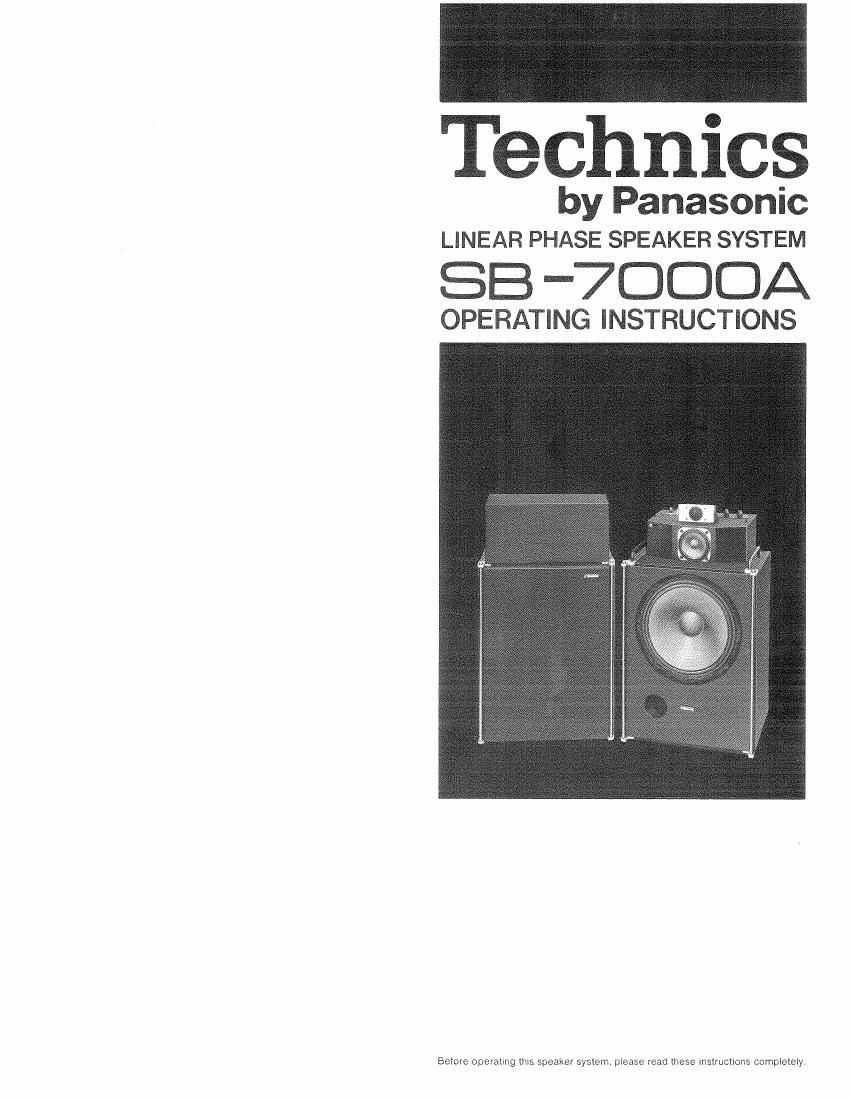 Technics SB 7000 A Owners Manual