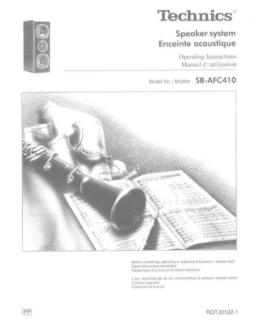 Technics SB AFC410 Owners Manual