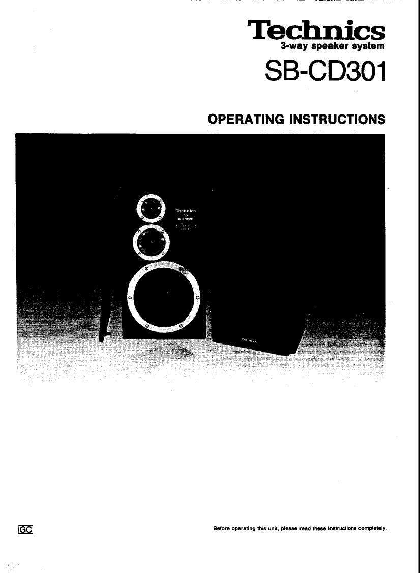 Technics SB CD301 Owners Manual
