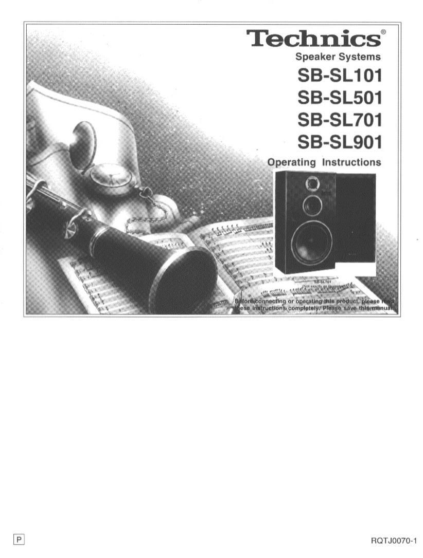 Technics SB SL101 Owners Manual