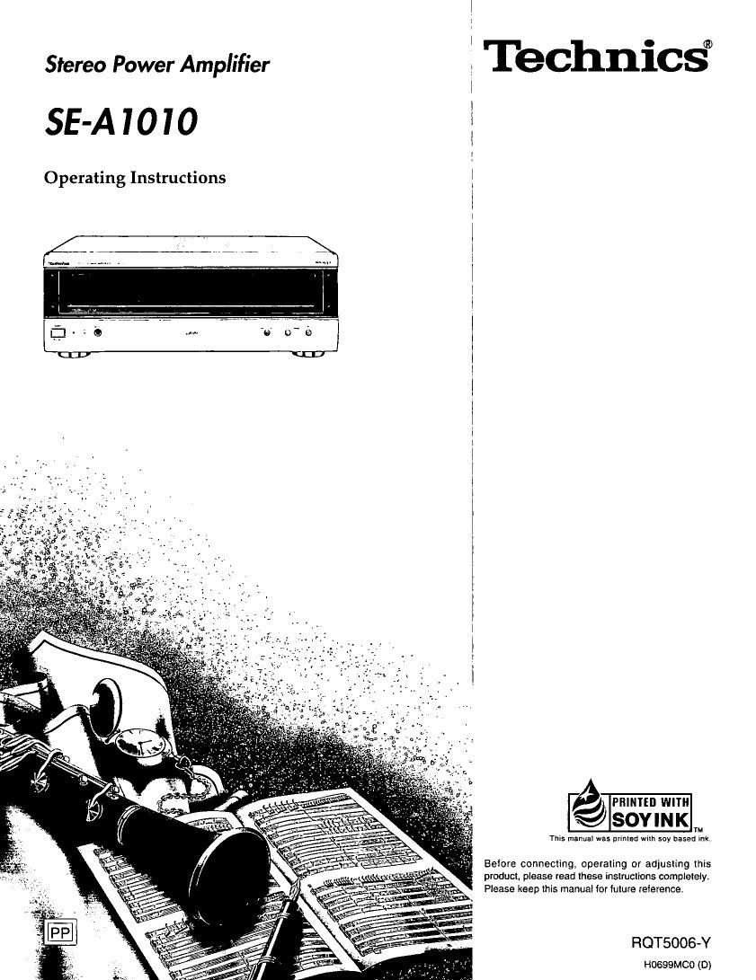 Technics SEA 1010 Owners Manual