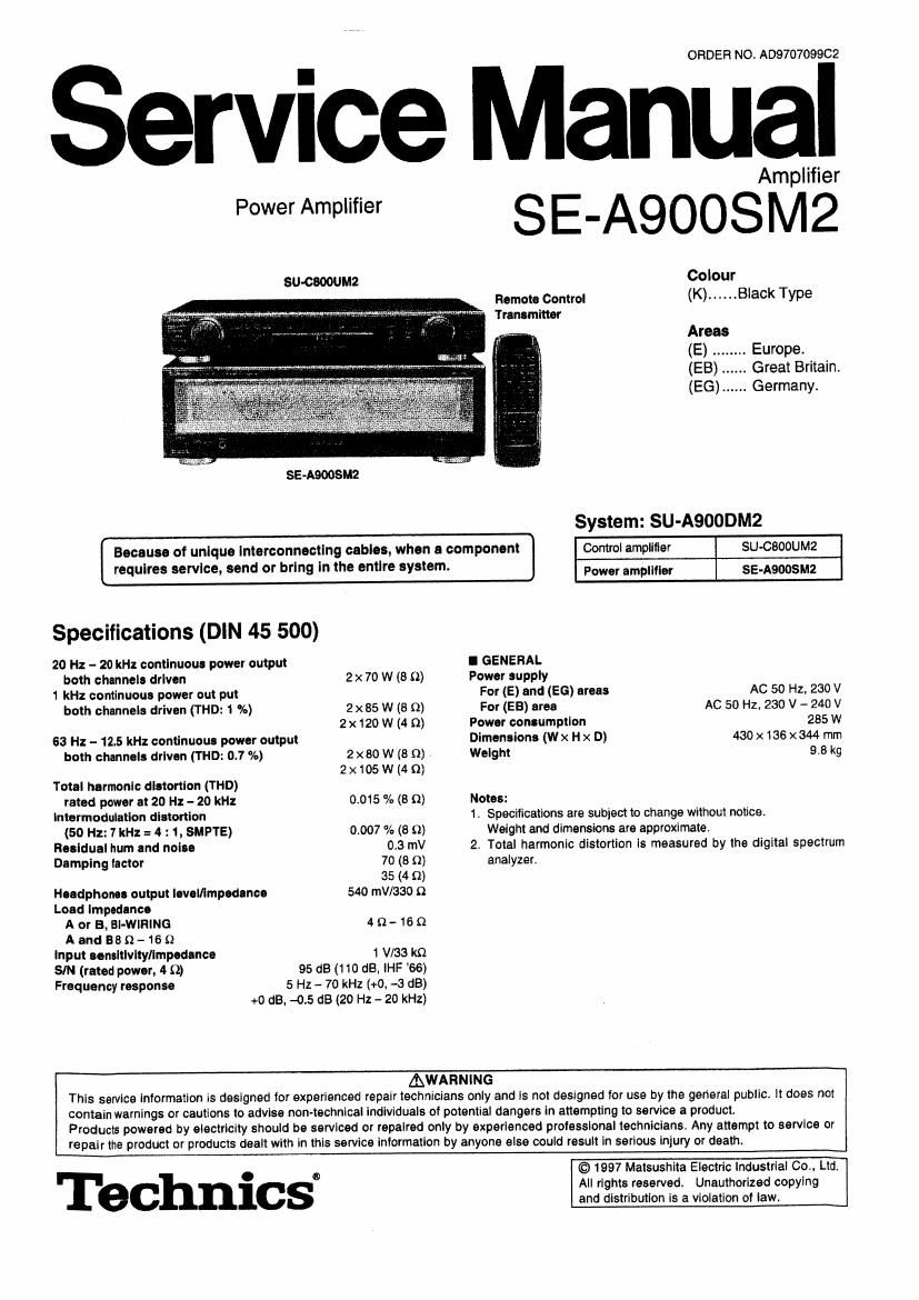 Technics SEA 900 SM Mk2 Service Manual