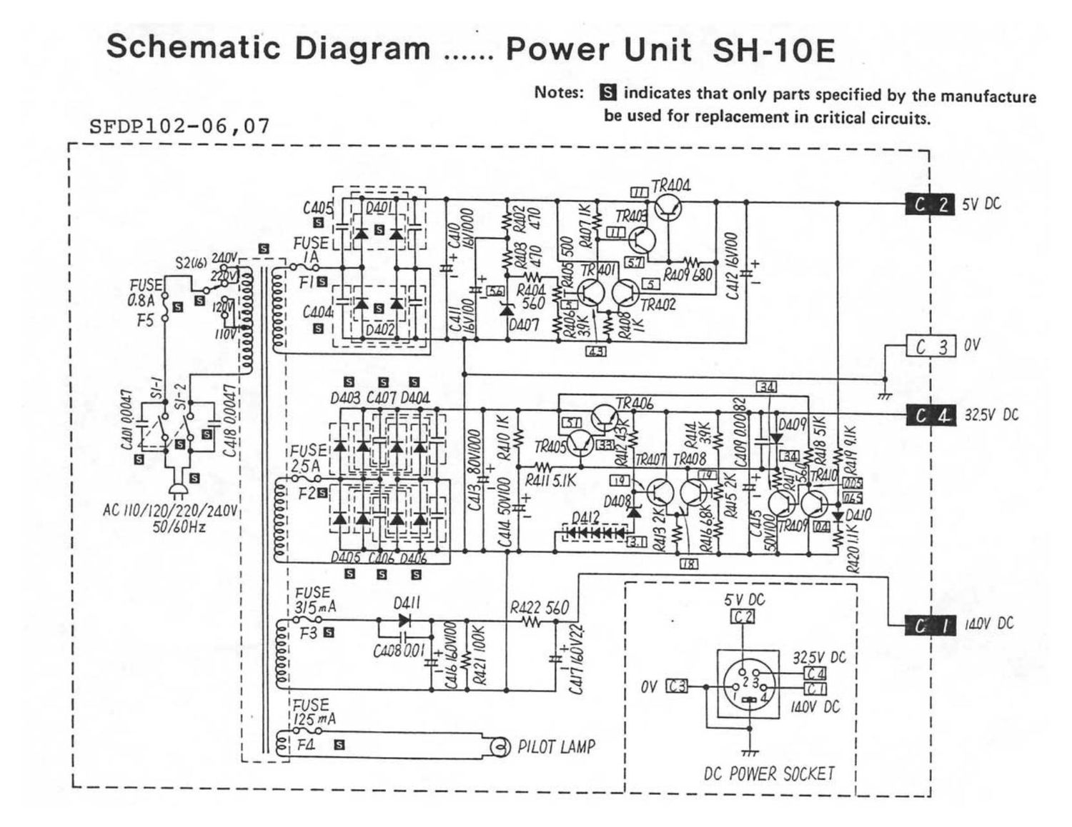 Technics SH 10 E Schematics