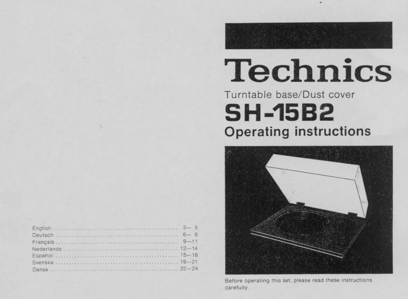 Technics SH 15 B 2 Owners Manual