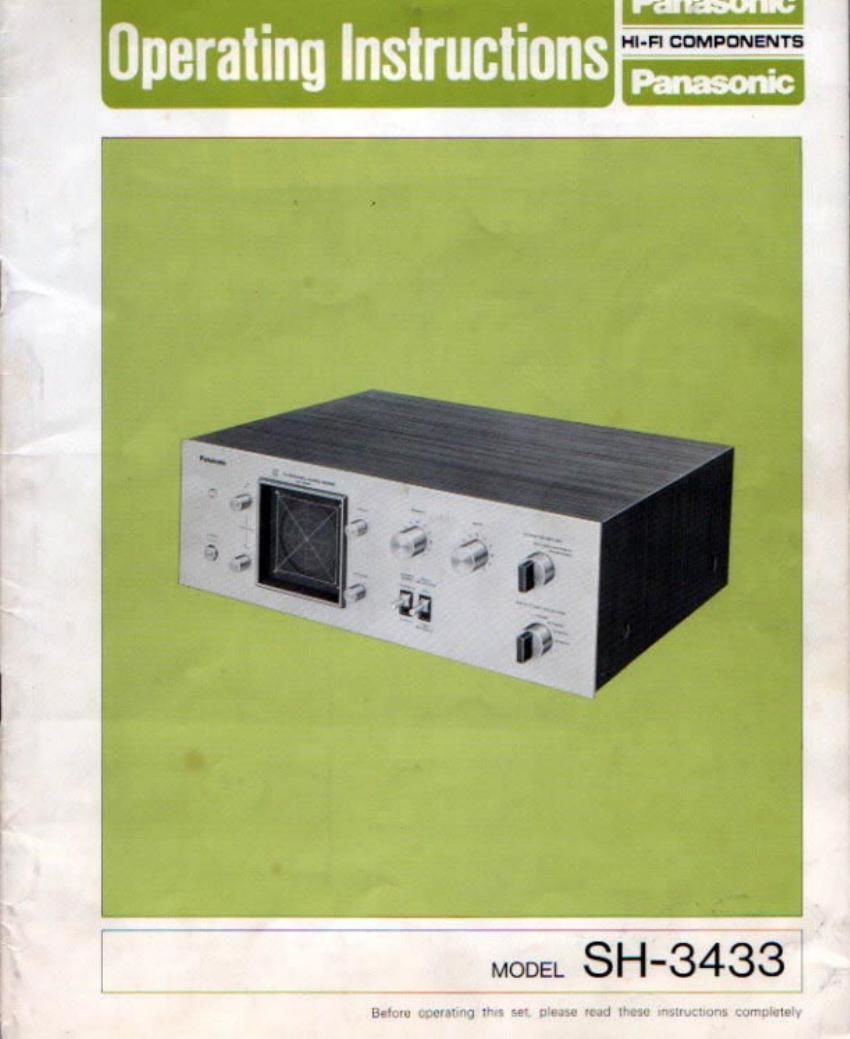 Technics SH 3433 Owners manual