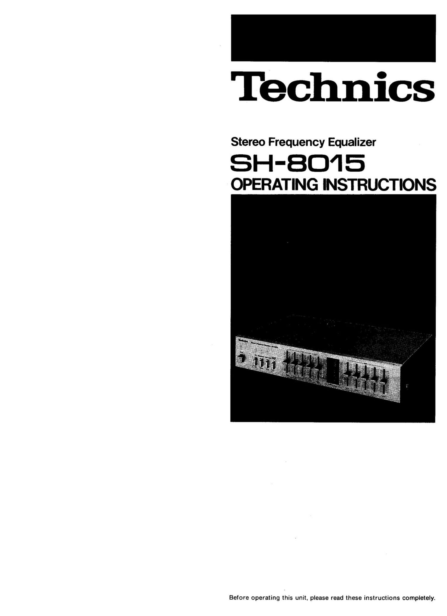 Technics SH 8015 Owners Manual