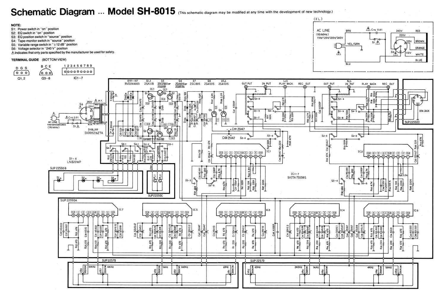 Technics SH 8015 Schematics