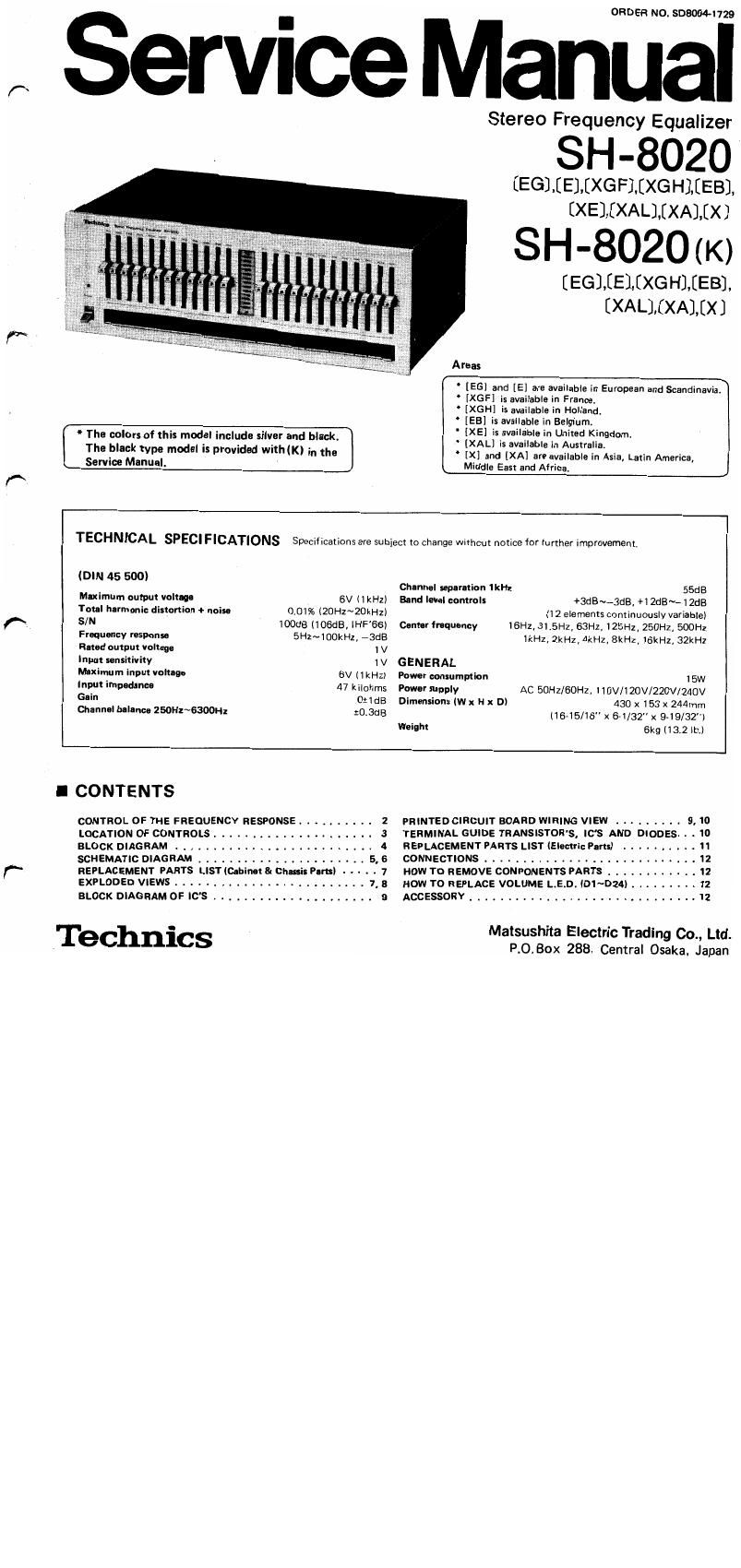Technics SH 8020 Service Manual