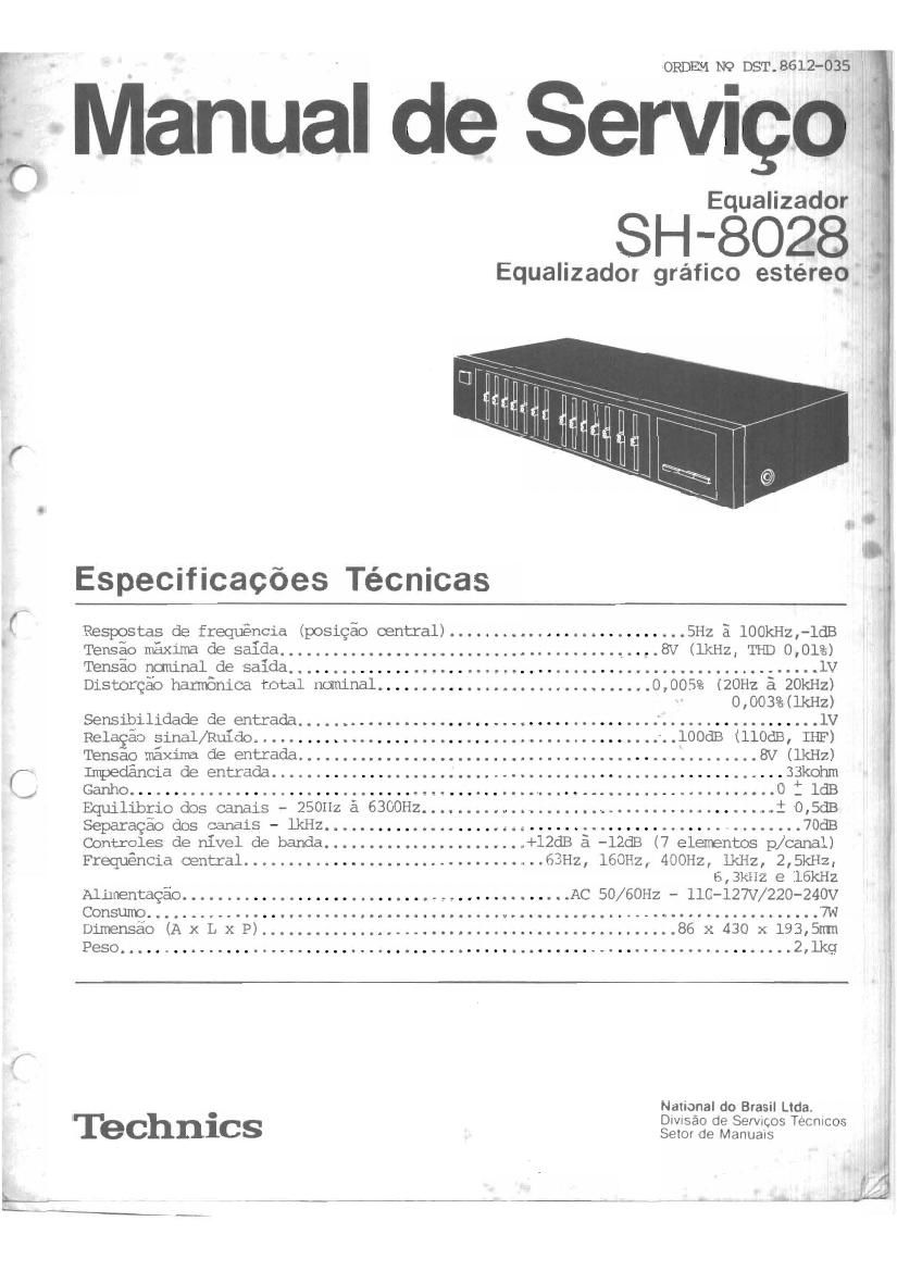 Technics SH 8028 Service Manual