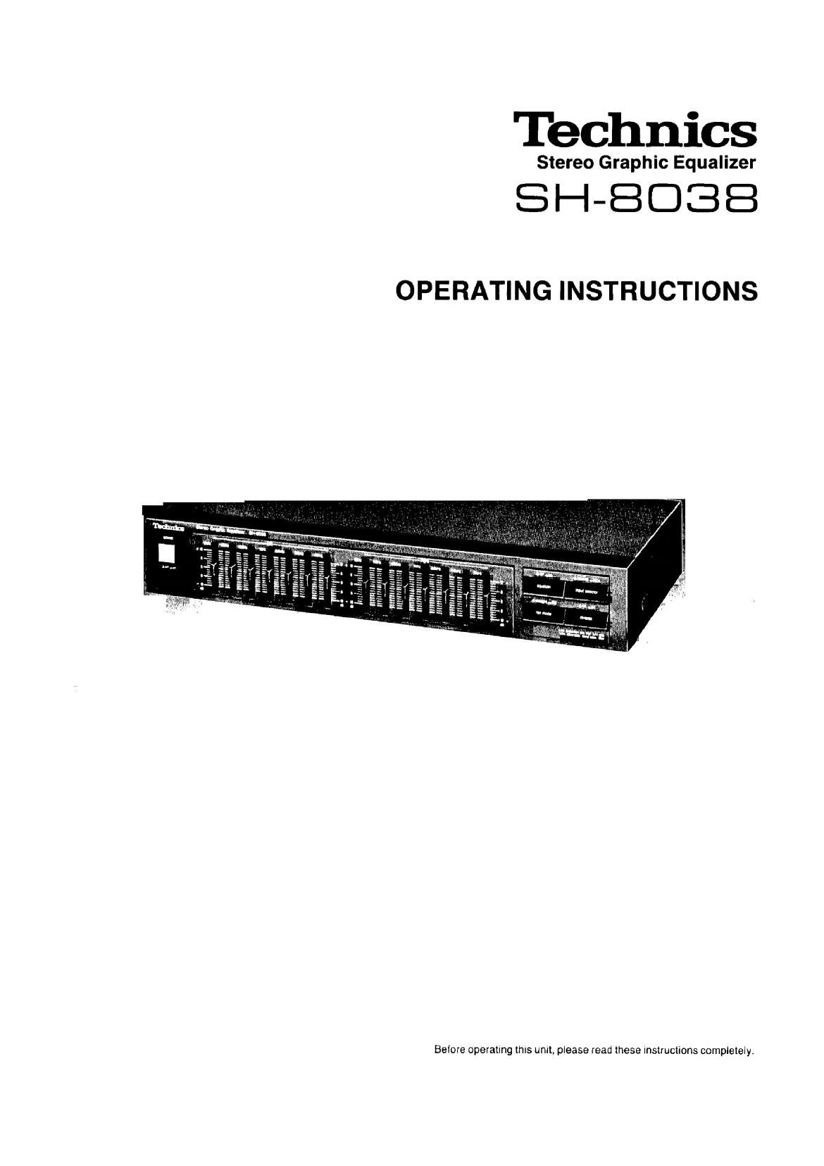 Technics SH 8038 Owners Manual