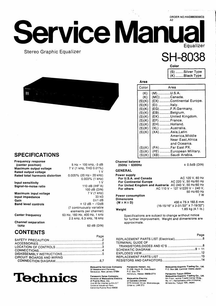Technics SH 8038 Service Manual
