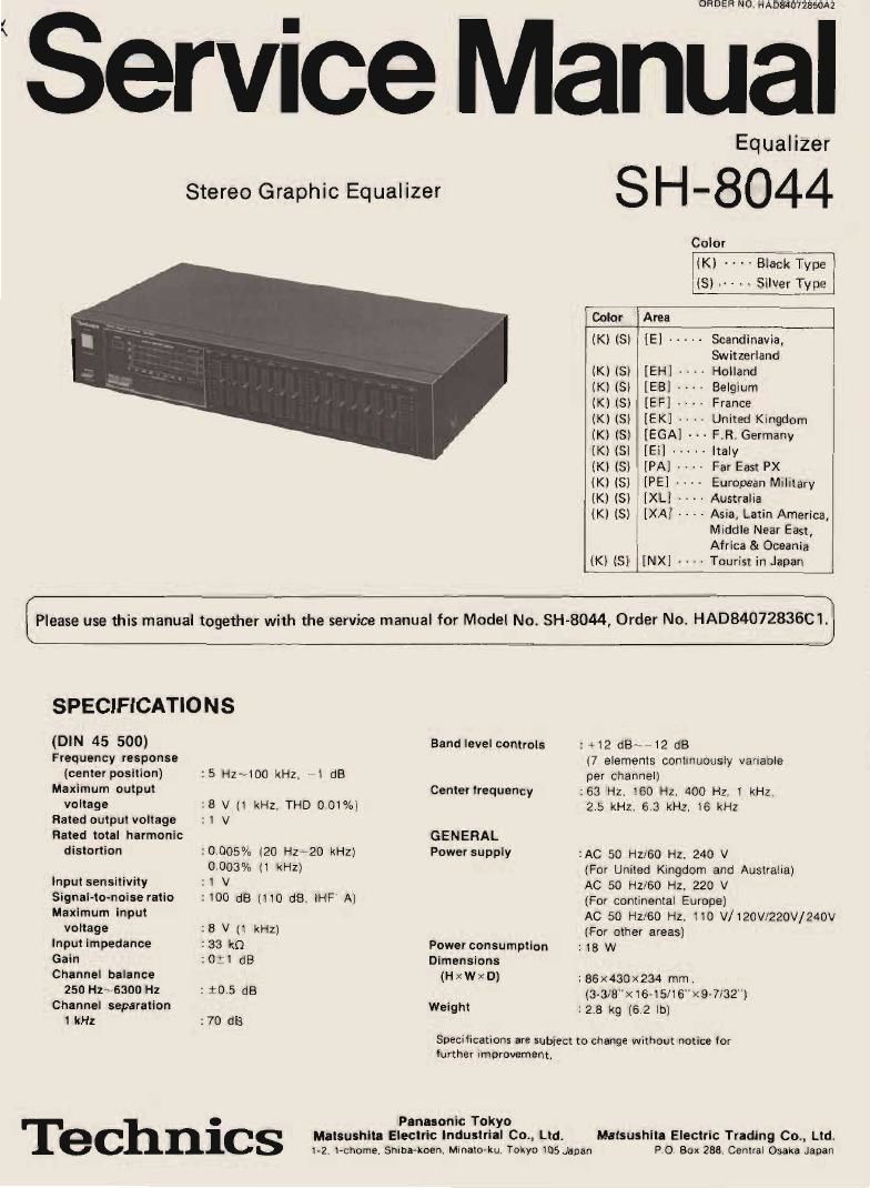 Technics SH 8044 Service Manual