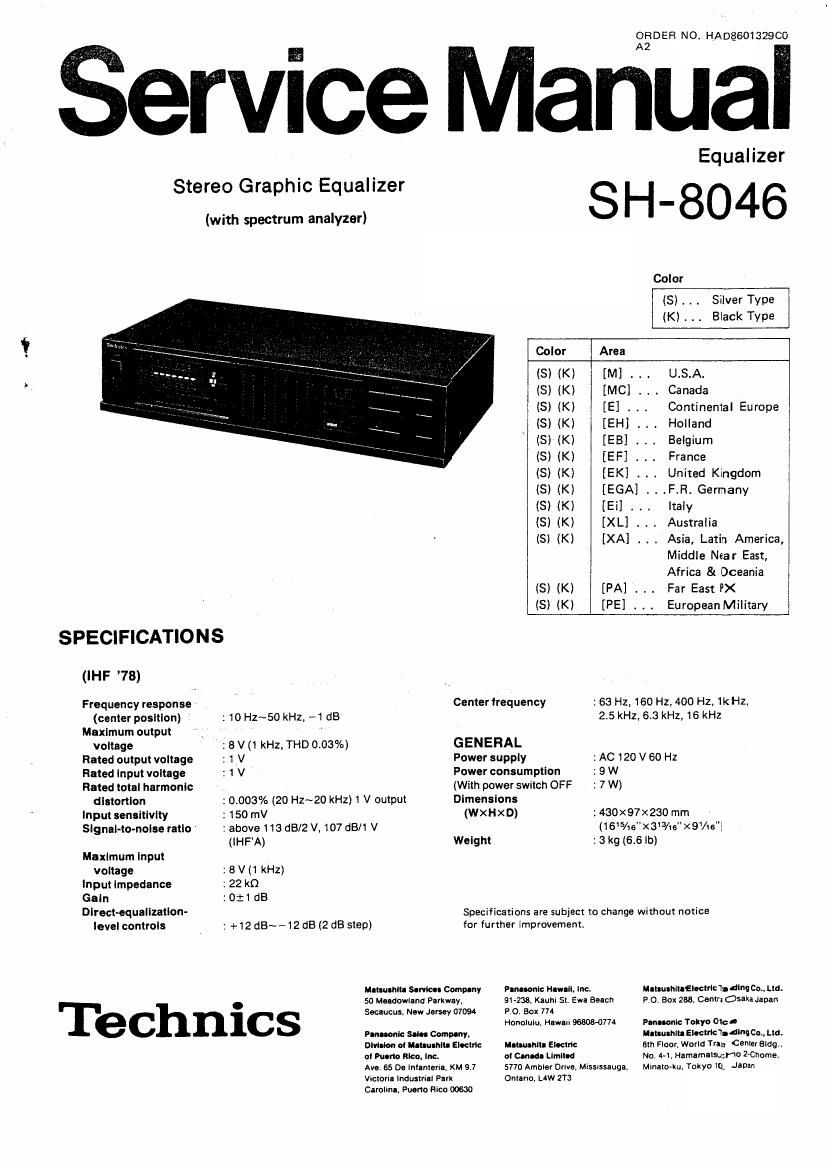 Technics SH 8046 Service manual