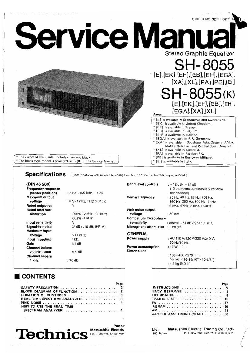 Technics SH 8055 Service Manual