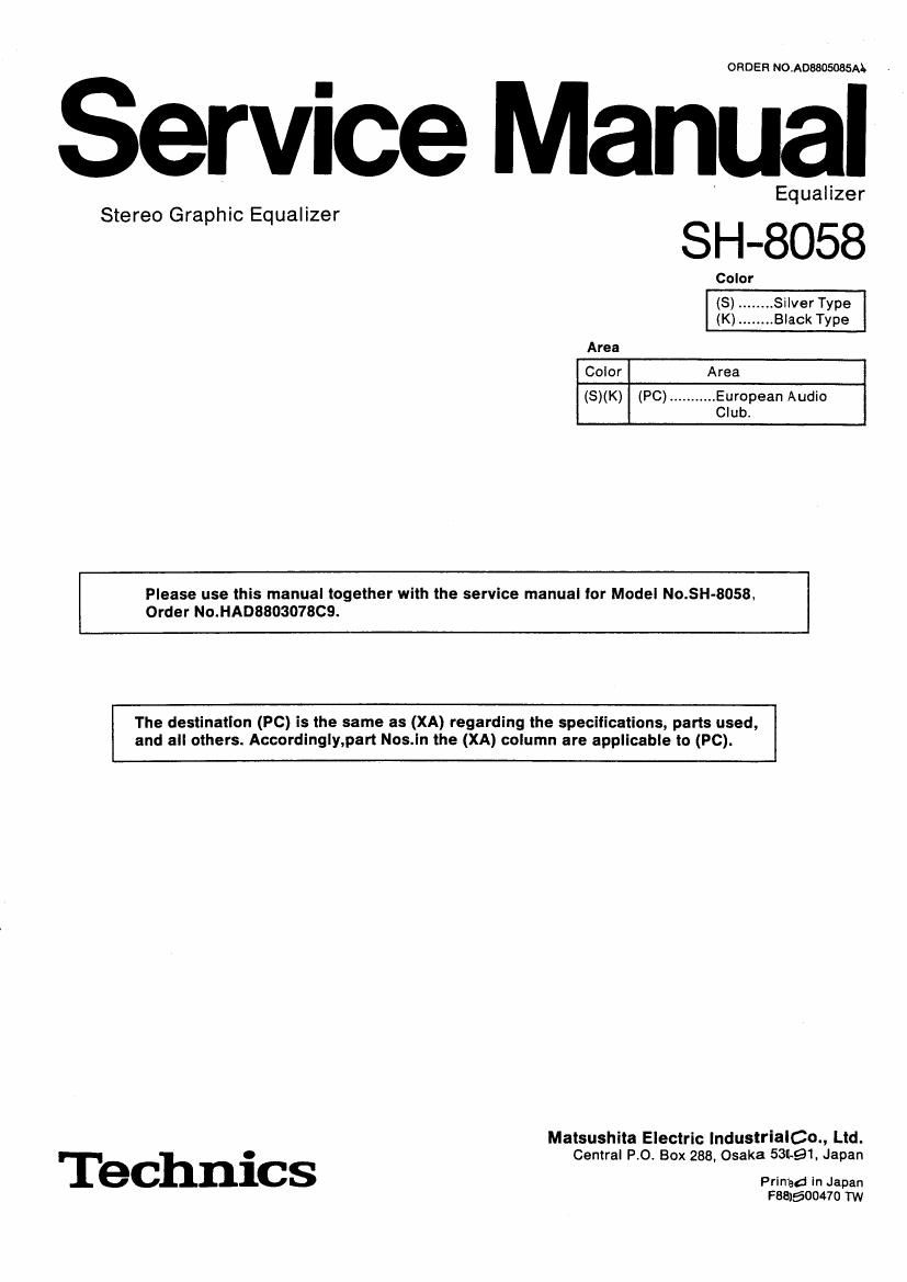 Technics SH 8058 Service Manual