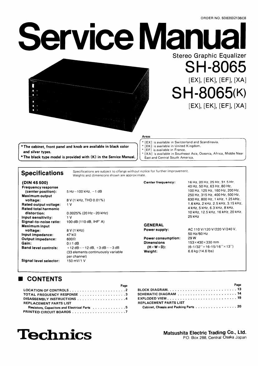 Technics SH 8065 Service Manual