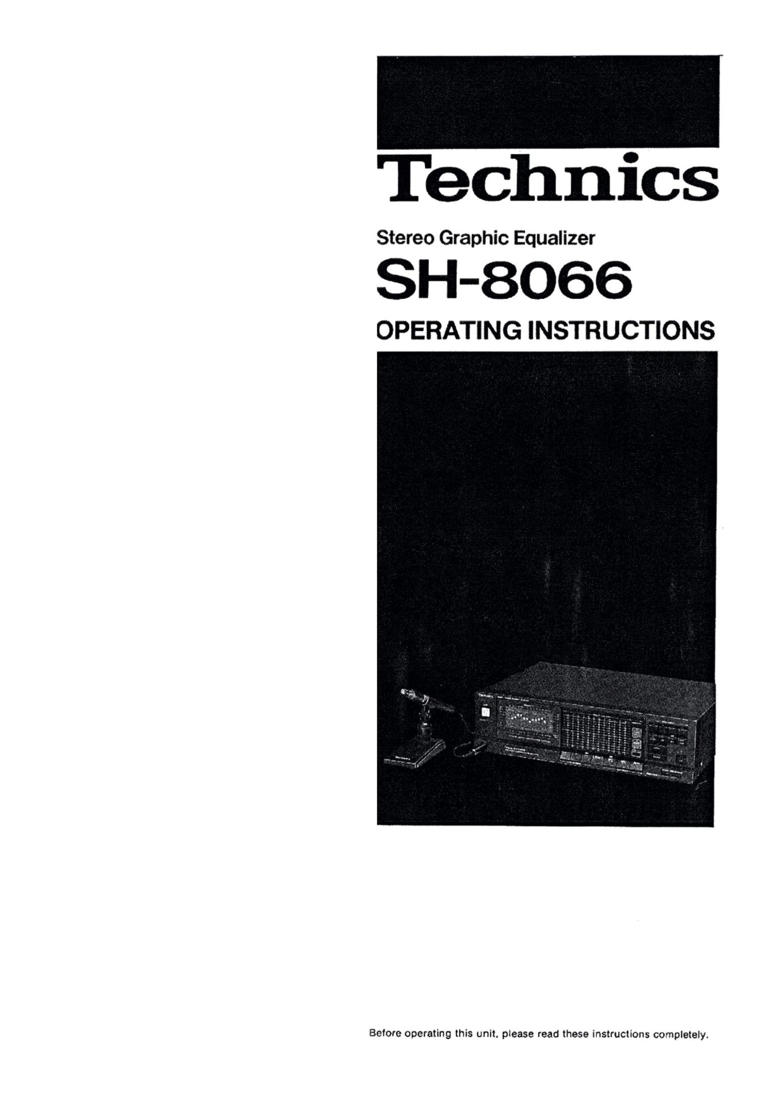 Technics SH 8066 Owners Manual