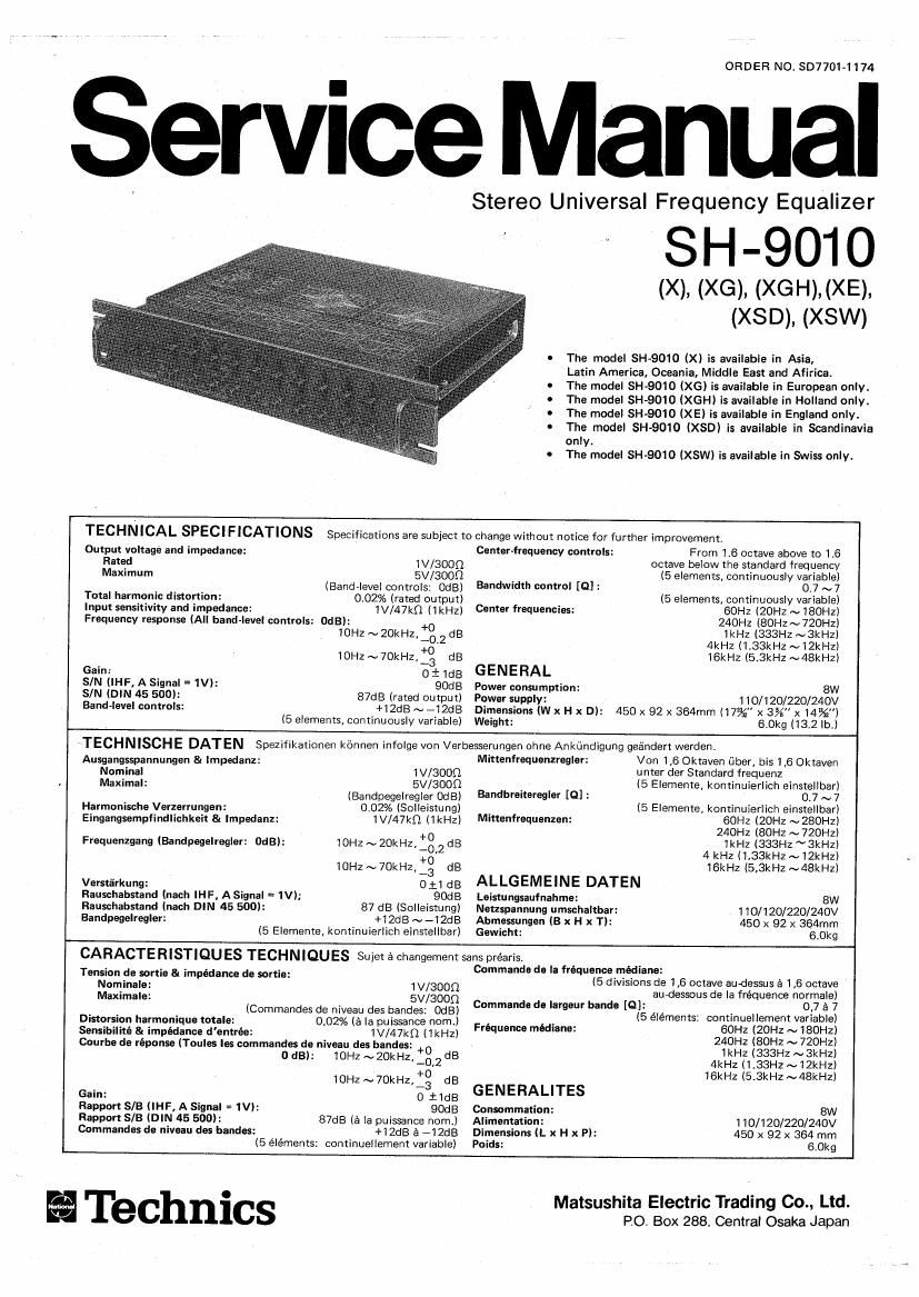 Technics SH 9010 Service Manual