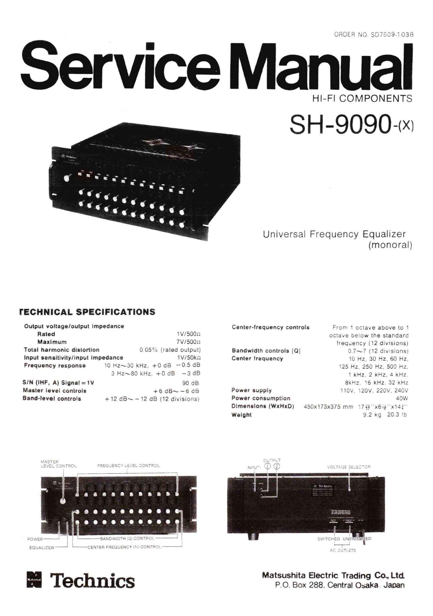 Technics SH 9090 Service Manual