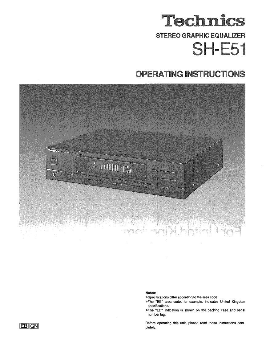 Technics SHE 51 Owners Manual