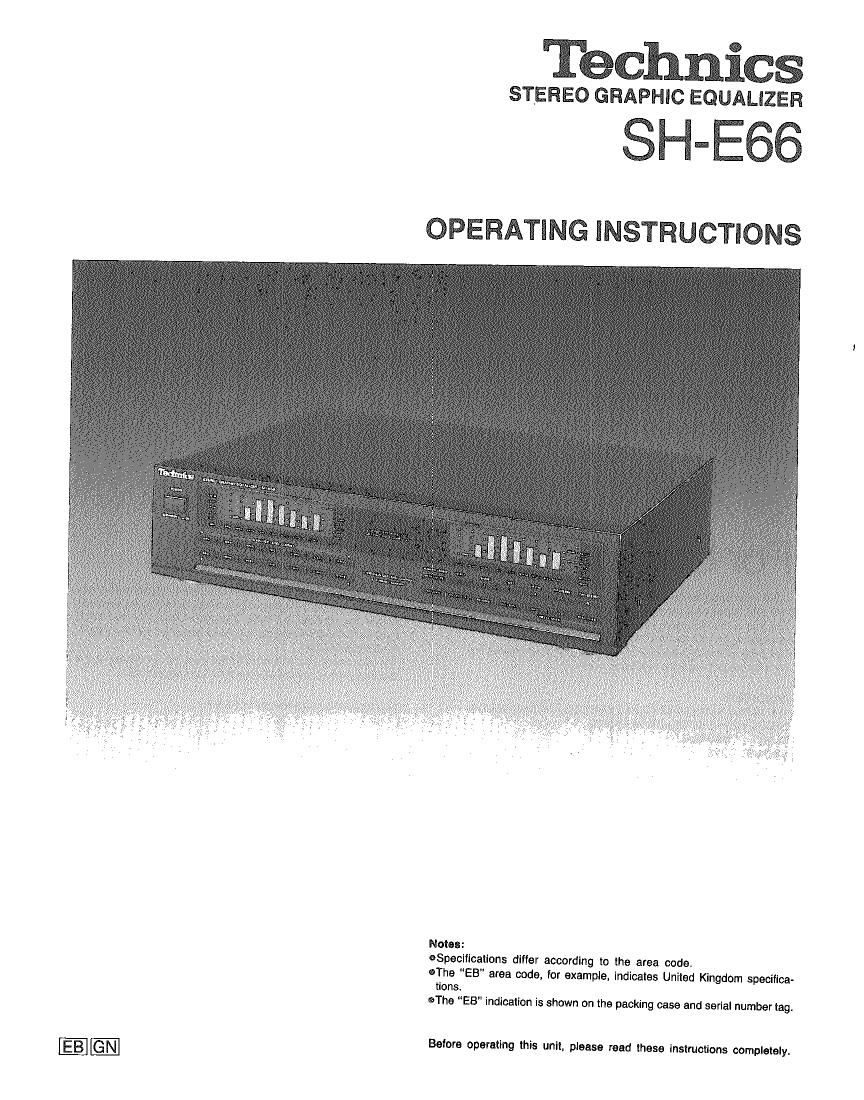 Technics SHE 66 Owners Manual