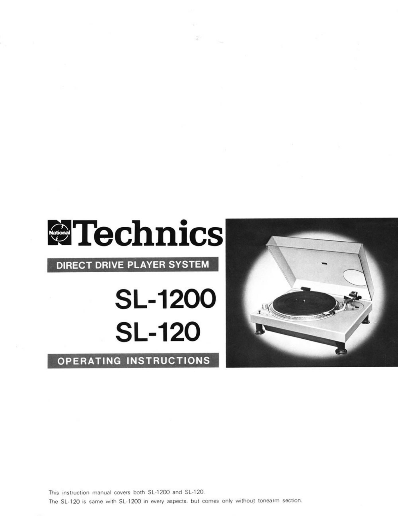 Technics SL 120 Owners Manual