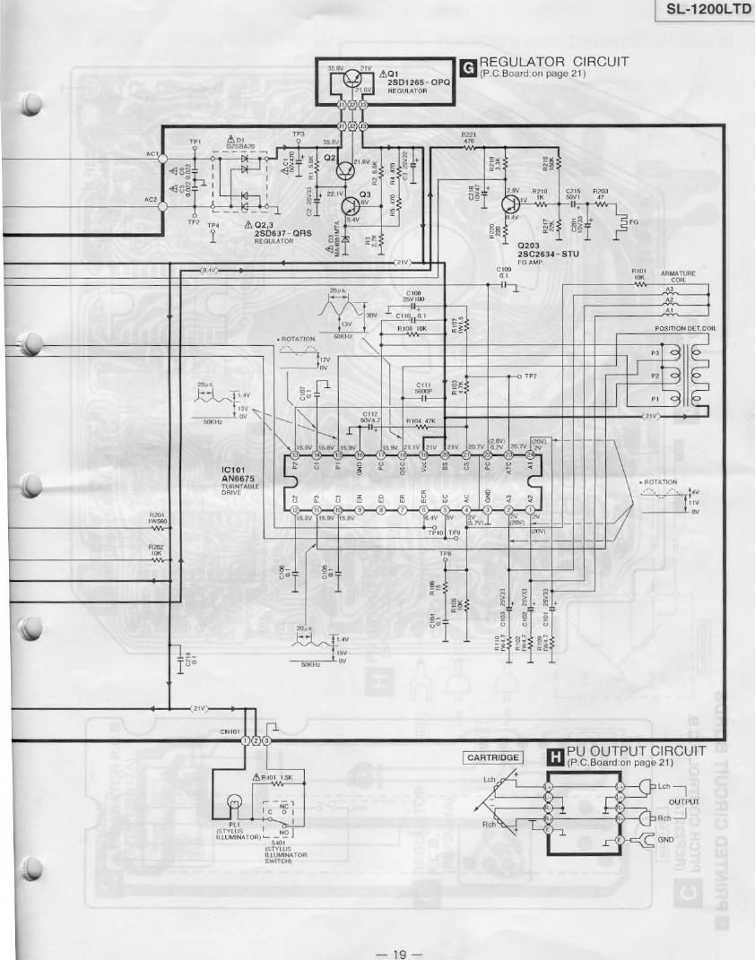 Technics SL 1200 Schematics