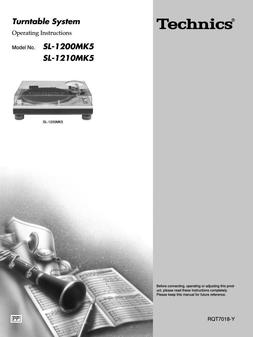 Technics SL 1210 Mk5 Owners Manual