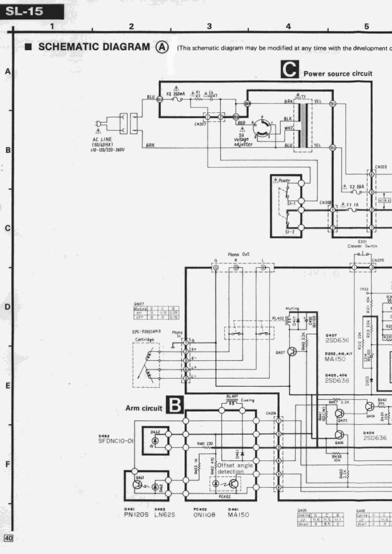 Technics SL 15 Schematics