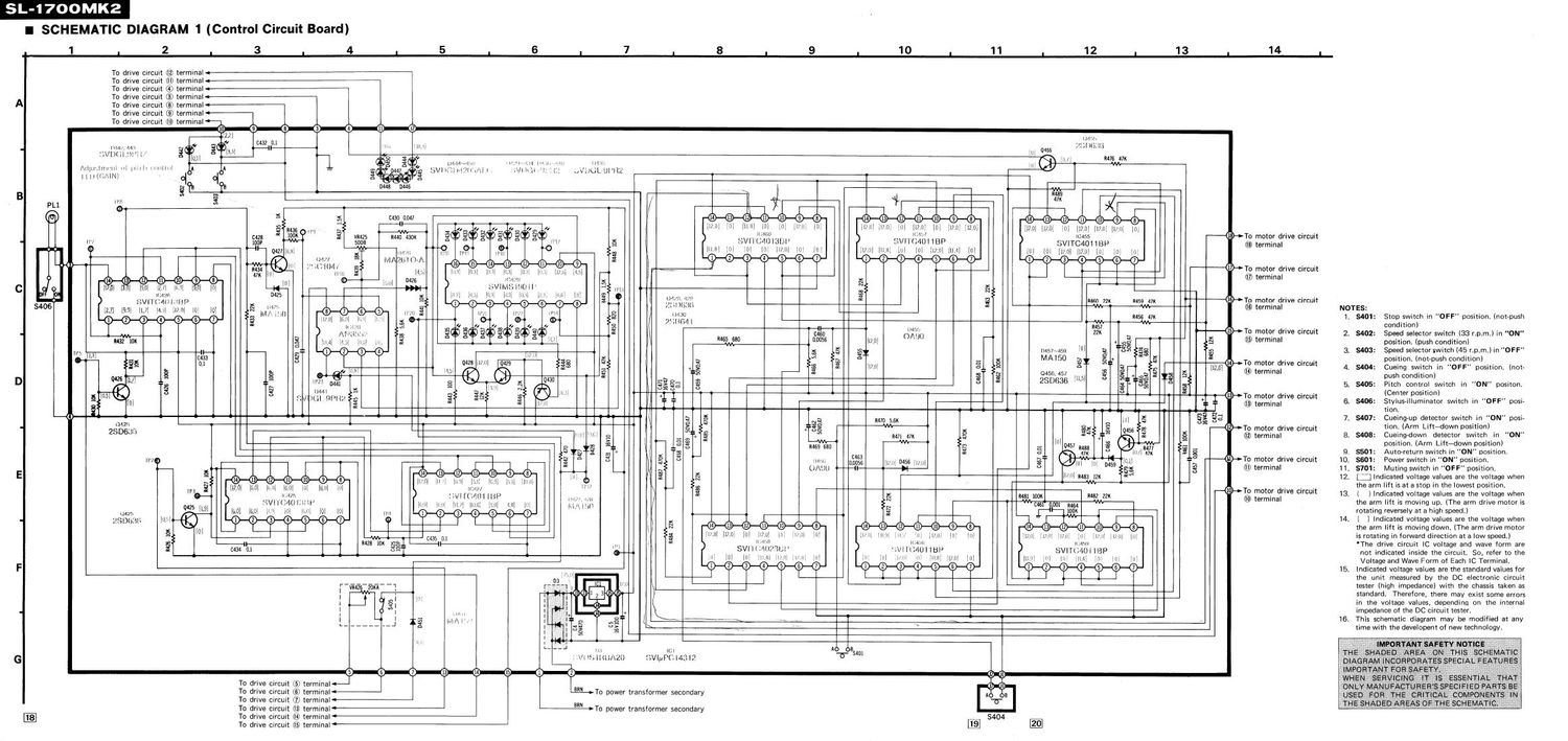 Technics SL 1700 MK2 Schematic Diagram 1