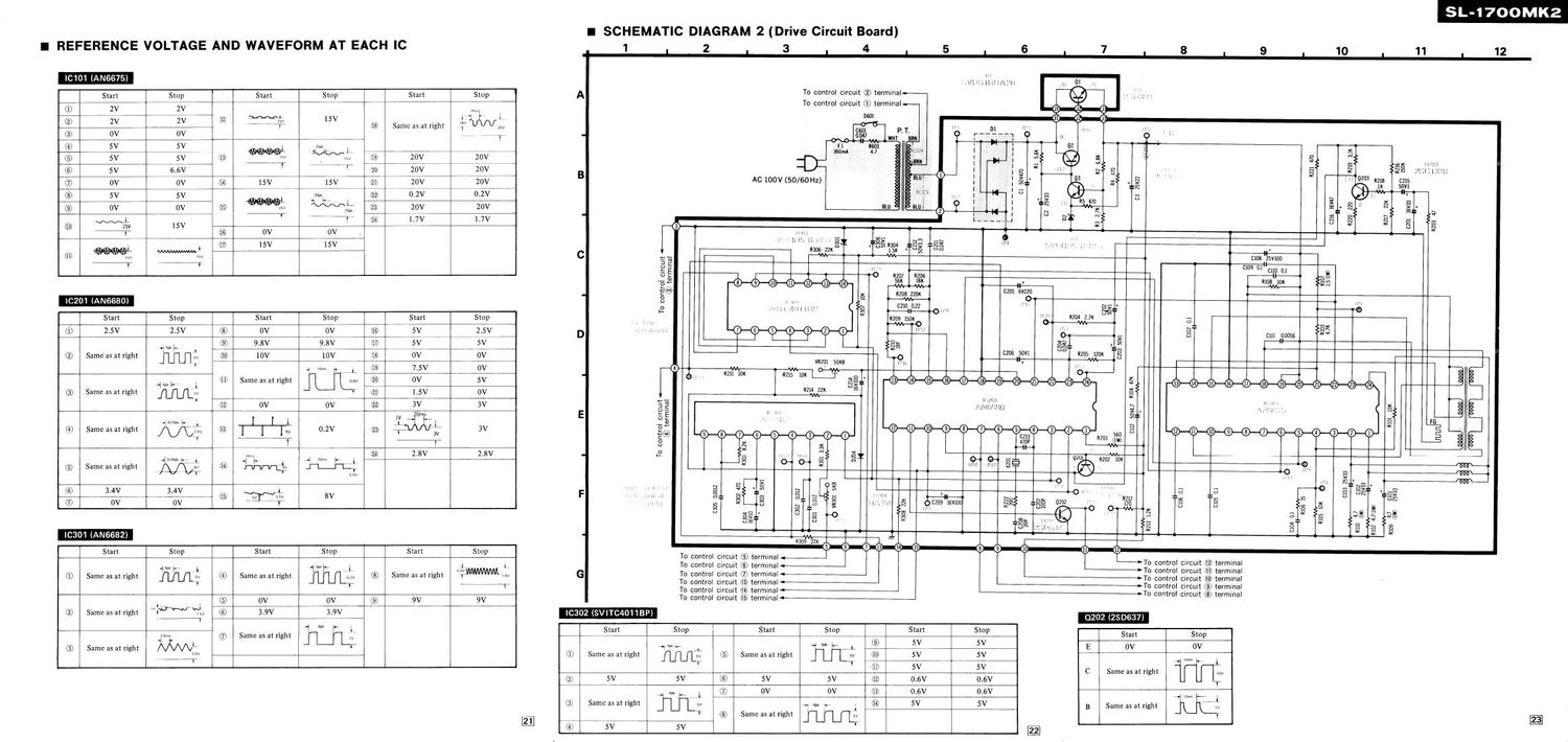 Technics SL 1700 MK2 Schematic Diagram 2
