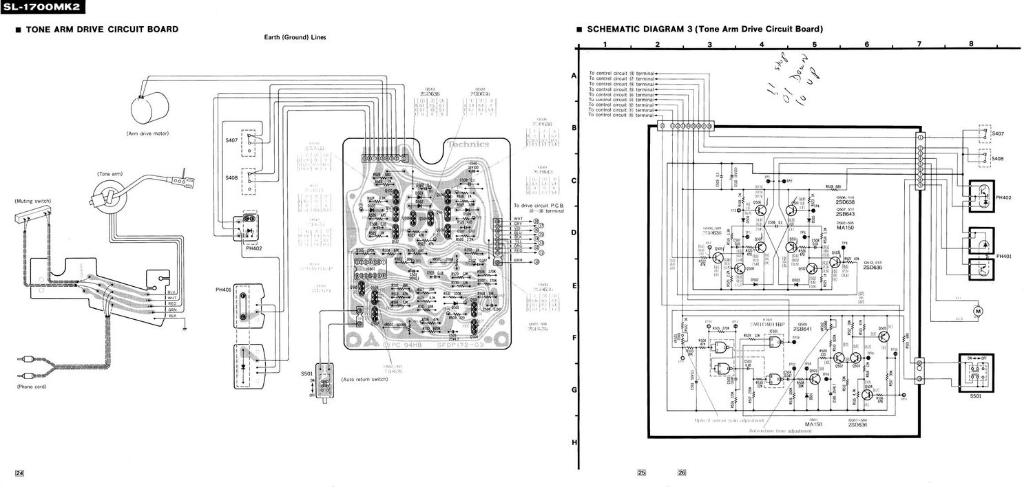 Technics SL 1700 MK2 Schematic Diagram 3